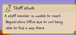 A notification informing the player someone is stuck