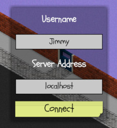 The server connection screen from univercity with a new font