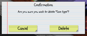 Asking the player to confirm whether they really wanted to delete the save file