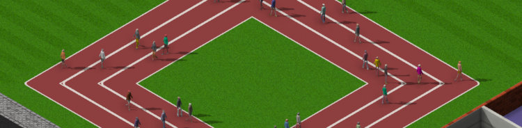 Students running around a player made track